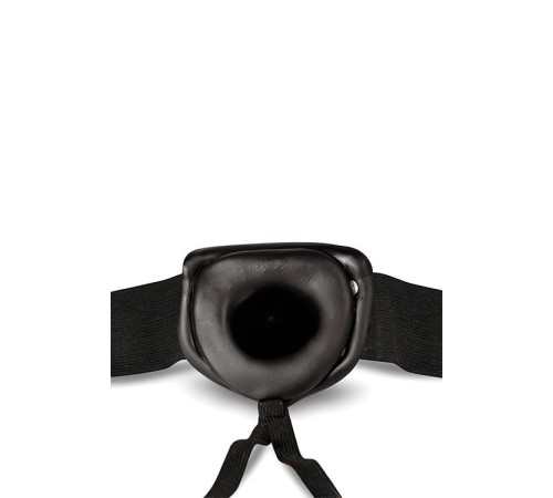 Черный мужской страпон DR. SKIN 7INCH HOLLOW STRAP ON - 17 см.