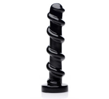Черный стимулятор с винтовой конструкцией Mighty Screw - 24,1 см.