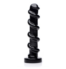 Черный стимулятор с винтовой конструкцией Mighty Screw - 24,1 см.