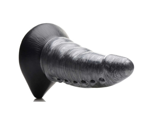Заказать Серый фантазийный фаллоимитатор Beastly Tapered Bumpy Silicone Dildo - 21 см.