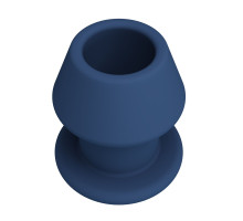 Синяя анальная пробка с открытым каналом - 8,7 см.