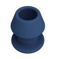 Синяя анальная пробка с открытым каналом - 8,7 см.