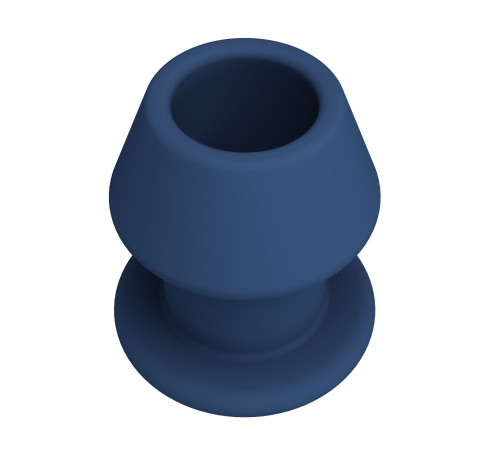 Синяя анальная пробка с открытым каналом - 8,7 см.