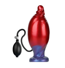 Красный фаллоимитатор с функцией расширения Shadow Behemoth - 21 см.