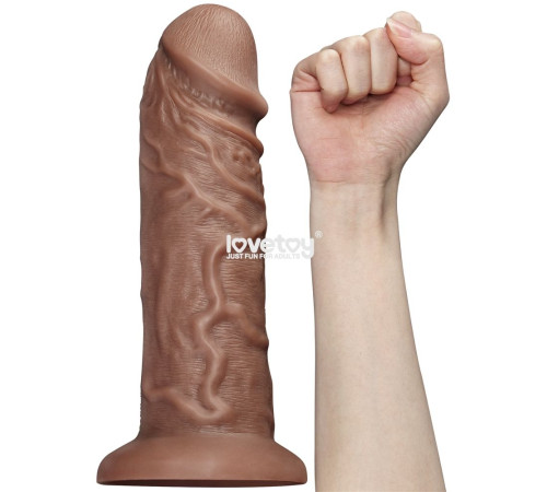 Коричневый фаллоимитатор Cubby dildo - 26,6 см.