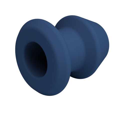 Синяя анальная пробка с открытым каналом - 8,7 см.