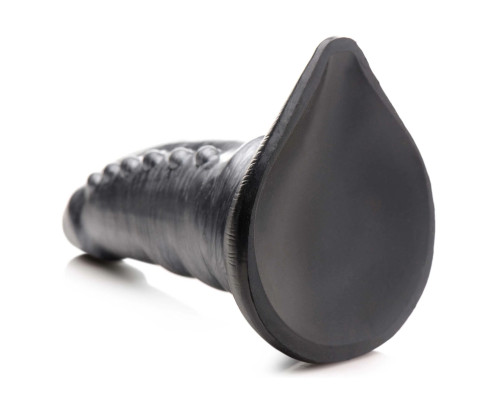 Заказать Серый фантазийный фаллоимитатор Beastly Tapered Bumpy Silicone Dildo - 21 см.
