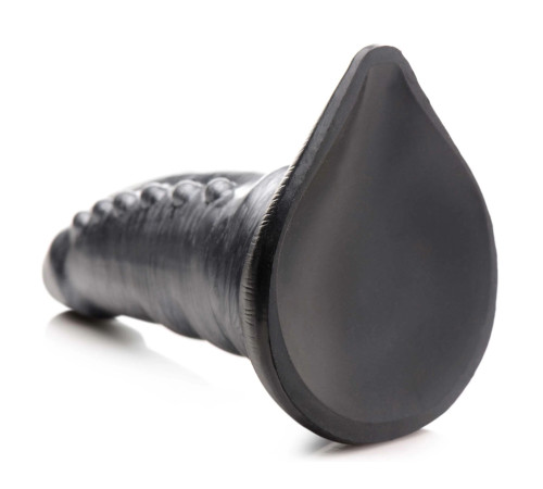 Серый фантазийный фаллоимитатор Beastly Tapered Bumpy Silicone Dildo - 21 см.