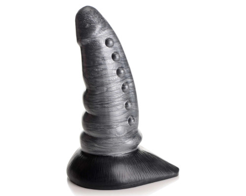 Заказать Серый фантазийный фаллоимитатор Beastly Tapered Bumpy Silicone Dildo - 21 см.