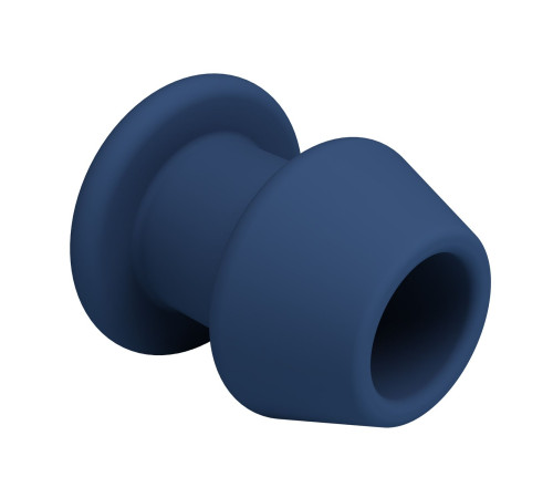 Синяя анальная пробка с открытым каналом - 8,7 см.