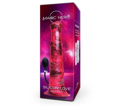 Малиновый фантазийный фаллоимитатор с имитацией эякуляции - 29 см.
