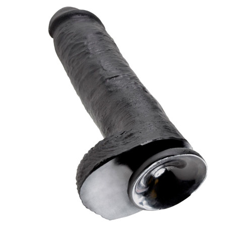 Черный фаллоимитатор-гигант на присоске - 28 см.