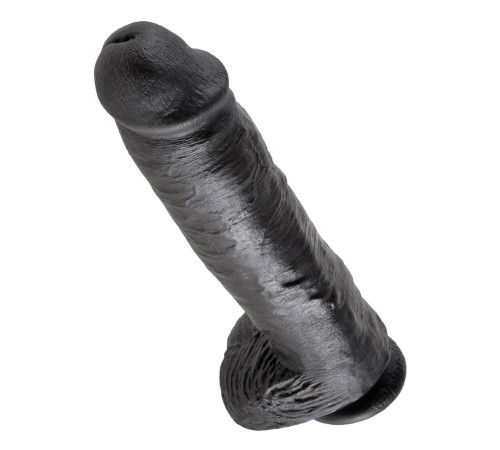 Черный фаллоимитатор-гигант на присоске - 28 см.