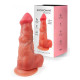 Телесный силиконовый фаллоимитатор на присоске - 25 см.