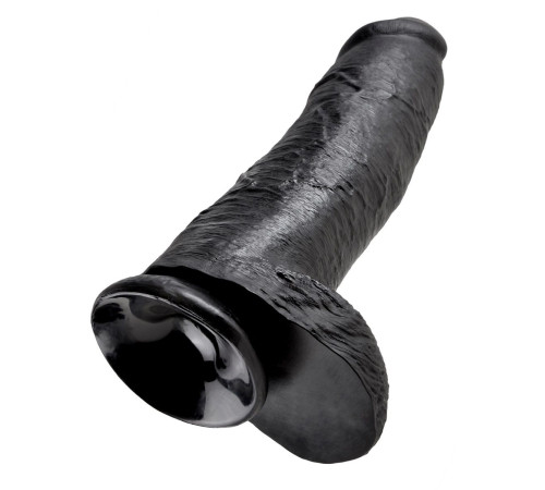 Чёрный фаллоимитатор-гигант 12  Cock with Balls - 30,5 см.