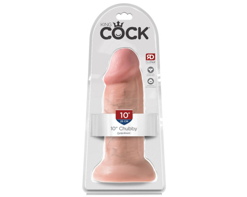 Заказать Телесный фаллоимитатор King Cock 10  Chubby - 25 см.