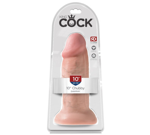 Телесный фаллоимитатор King Cock 10  Chubby - 25 см.