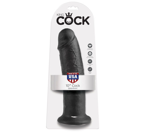 Чёрный фаллос-гигант 10 Cock - 25,4 см. Чёрный фаллос-гигант 10 Cock - 25,4 см.