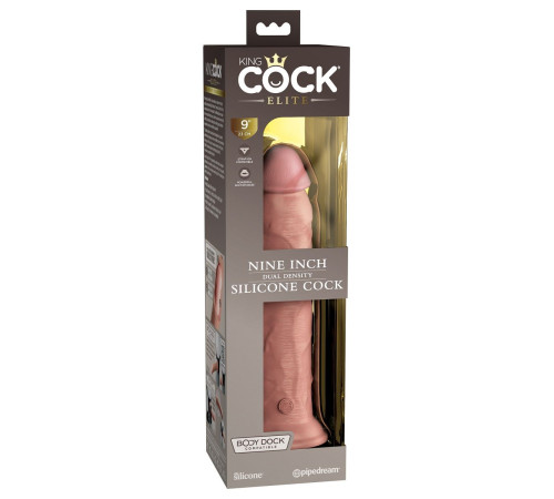 Телесный фаллоимитатор 9  Silicone Dual Density Cock - 25,4 см.