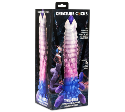 Фантазийный фаллоимитатор Tenta-Queen Ovipositor Silicone Dildo with Eggs - 29,2 см.