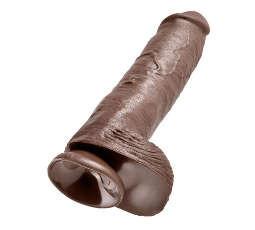 Коричневый фаллоимитатор-гигант на присоске 11 Cock with Balls - 28 см. Коричневый фаллоимитатор-гигант на присоске 11 Cock with Balls - 28 см.