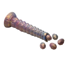 Фантазийный фаллоимитатор Deep Invader Tentacle Ovipositor Silicone Dildo with Eggs - 22,9 см.