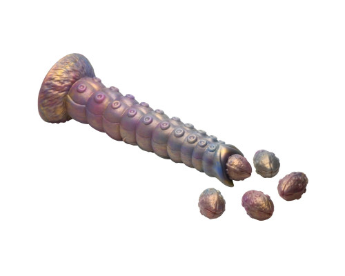 Заказать Фантазийный фаллоимитатор Deep Invader Tentacle Ovipositor Silicone Dildo with Eggs - 22,9 см.