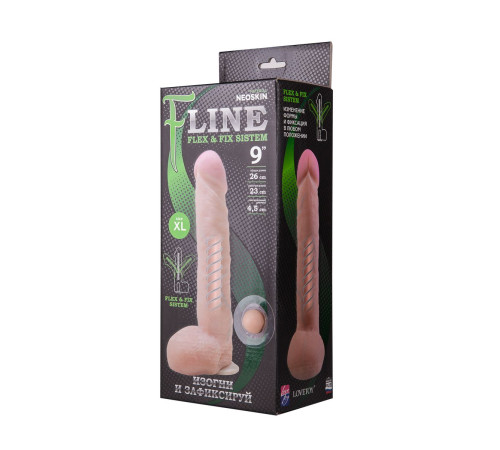 Фаллоимитатор с мошонкой на присоске F LINE - 24 см.