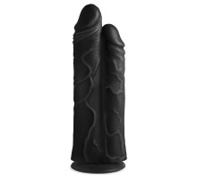 Черный сдвоенный фаллоимитатор Double Stuffer 10’’ Double Pecker Dildo - 27 см.
