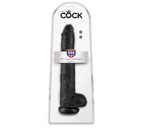 Чёрный фаллоимитатор-гигант 14 Cock with Balls - 37,5 см. Чёрный фаллоимитатор-гигант 14 Cock with Balls - 37,5 см.