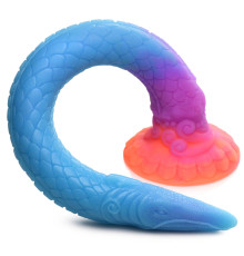 Фантазийный люминесцентный фаллоимитатор в форме змеи Makara Glow-in-the-Dark Silicone Snake Dildo - 46 см.