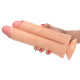 Заказать Телесный сдвоенный фаллоимитатор Double Stuffer 10  Double Pecker Dildo - 27 см.