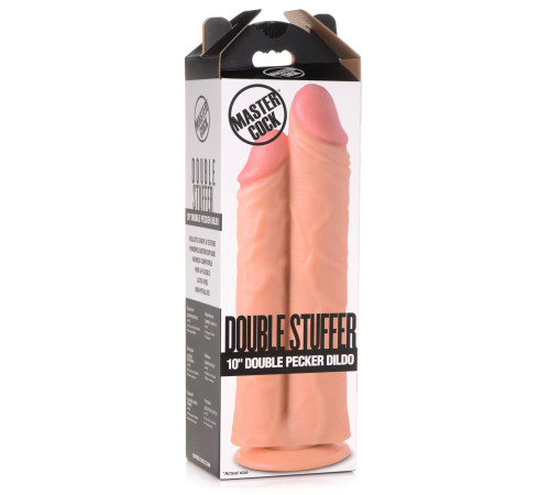 Телесный сдвоенный фаллоимитатор Double Stuffer 10  Double Pecker Dildo - 27 см.
