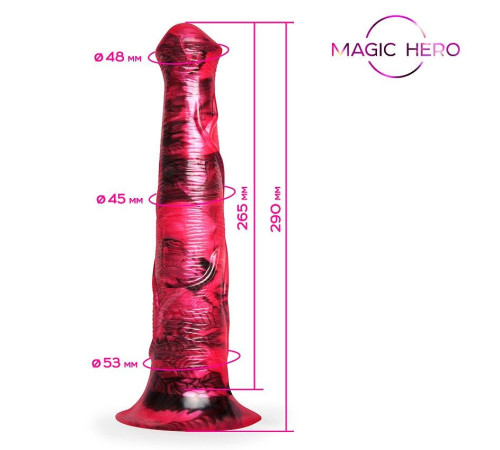 Малиновый фантазийный фаллоимитатор с имитацией эякуляции - 29 см.