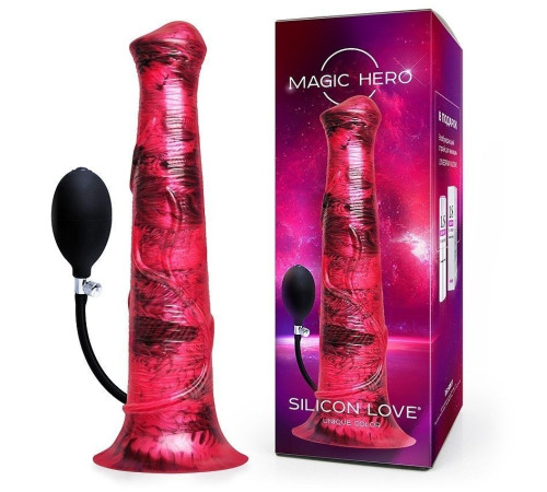 Малиновый фантазийный фаллоимитатор с имитацией эякуляции - 29 см.