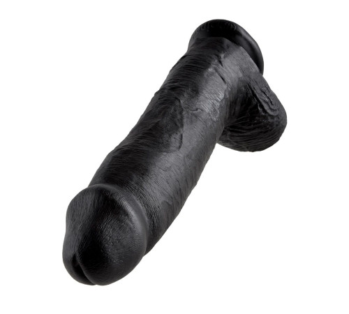 Чёрный фаллоимитатор-гигант 12  Cock with Balls - 30,5 см.