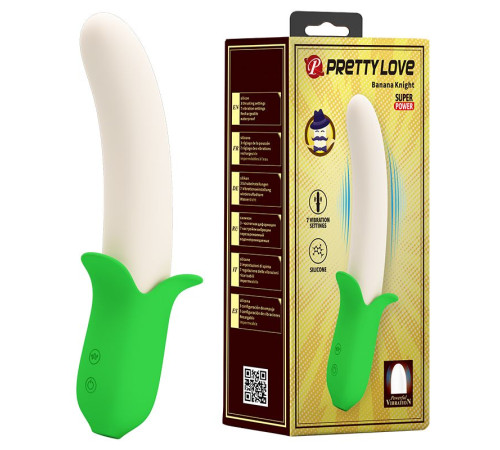 Силиконовый вибратор Banana Knight - 19,5 см.