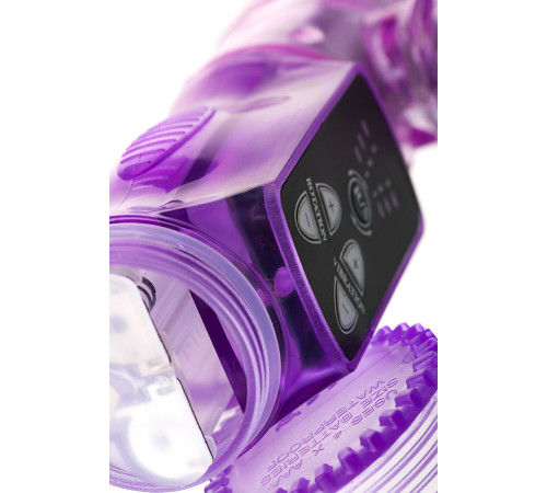 Фиолетовый вибратор High-Tech fantasy с клиторальным лепестком - 21 см.