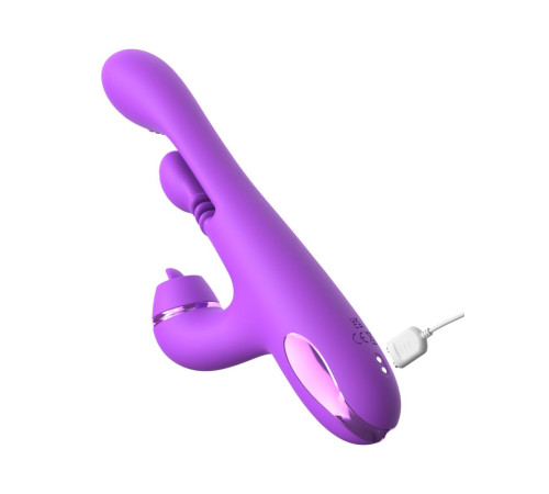 Фиолетовый вибратор с тройной стимуляцией Intimotion Pulse Pro - 24 см.