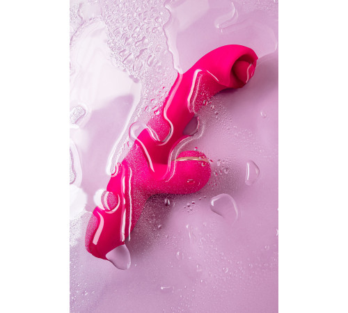 Розовый вибратор-кролик со стимулирующим шариком Rolli - 22 см.