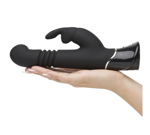Черный хай-тек вибратор Greedy Girl Thrusting Rabbit Vibrator - 22,8 см. Черный хай-тек вибратор Greedy Girl Thrusting Rabbit Vibrator - 22,8 см.