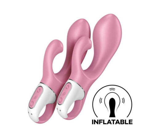 Розовый вибратор-кролик с расширением Air Pump Bunny 2 - 20,4 см.
