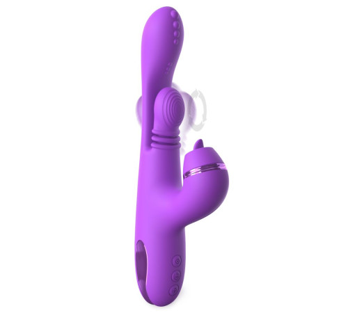 Фиолетовый вибратор с тройной стимуляцией Intimotion Pulse Pro - 24 см.