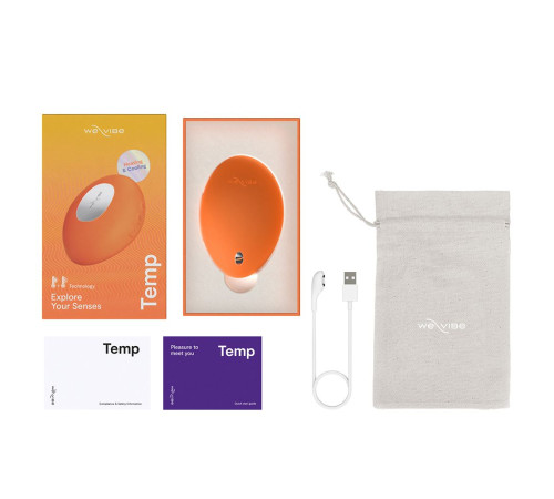Оранжевый вибратор We-Vibe Temp для температурных игр