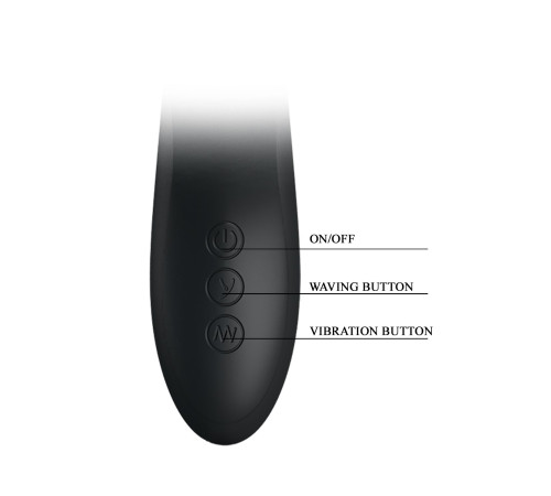 Чёрный вибратор с клиторальным отростком Dylan - 21 см.