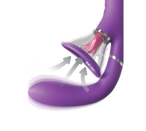 Сиреневый вибростимулятор с помпой и имитатором языка Her Ultimate Pleasure Pro