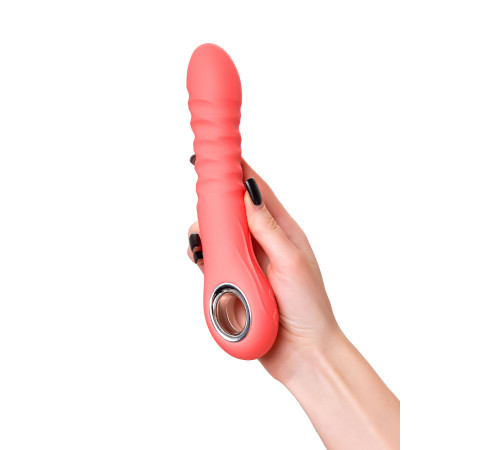 Коралловый вибратор Flox с возвратно-поступательными движениями - 21,5 см.