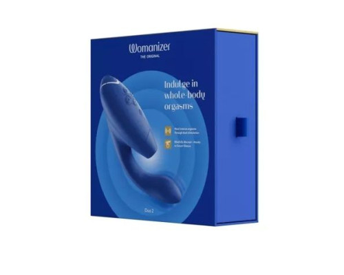 Заказать Синий вибратор Womanizer Duo 2 с бесконтактной клиторальной стимуляцией