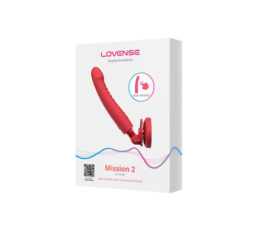 Красный вибратор Mission 2 с технологией Touch-Sense - 20 см.