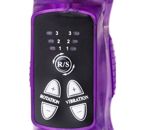Фиолетовый вибратор High-Tech fantasy с клиторальным лепестком - 21 см.